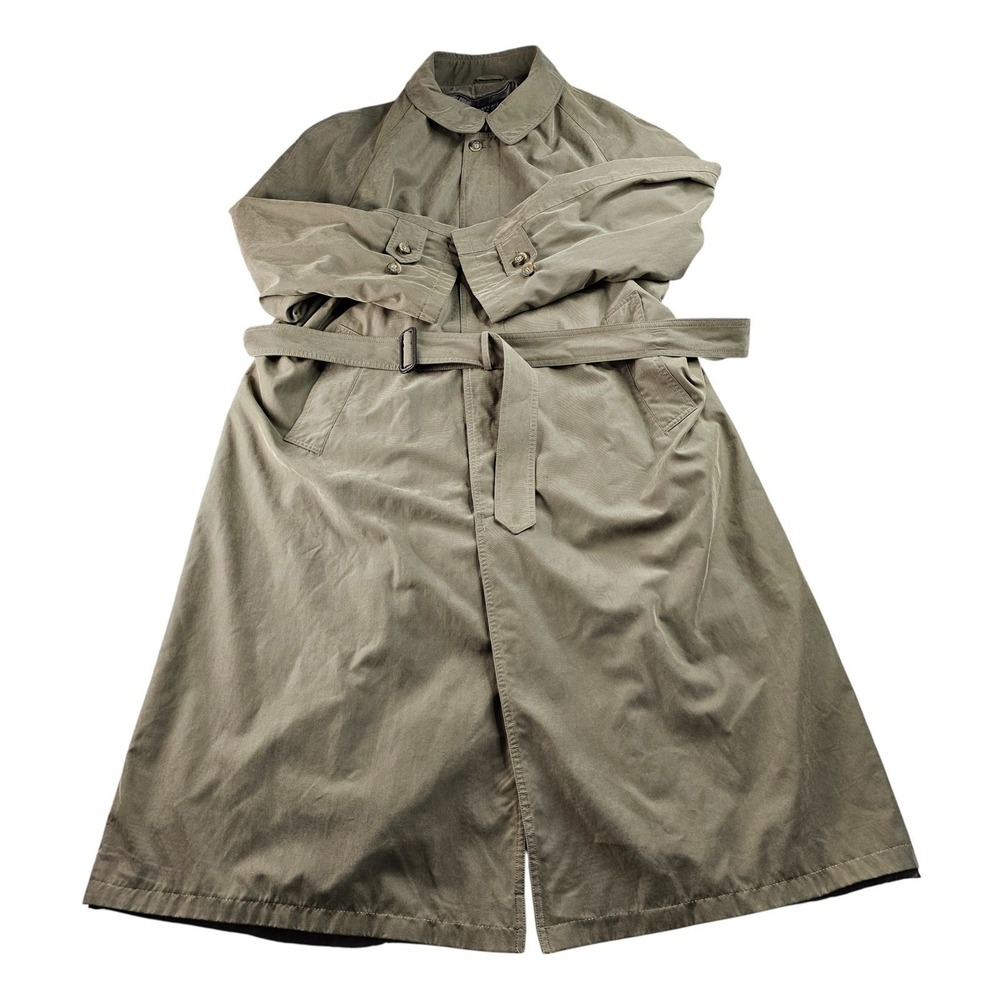 Newport Harbor Trench Coat Women's Olive Belted Waist Long Sleeve Button Front